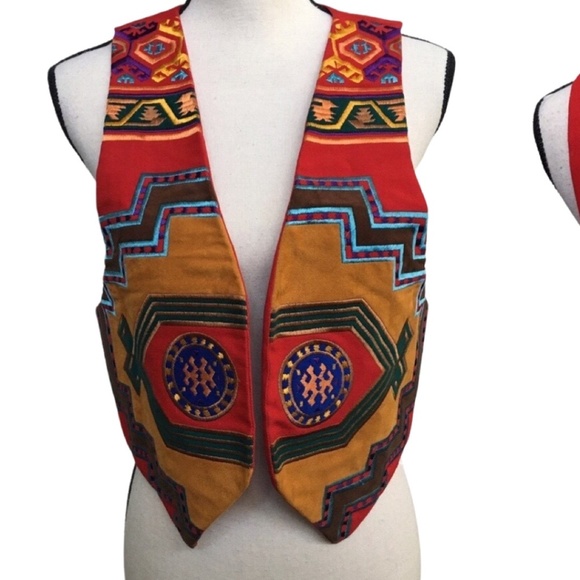 Hairston Roberson Ropa Southwest Vest. Vintage Boho - Picture 10 of 16